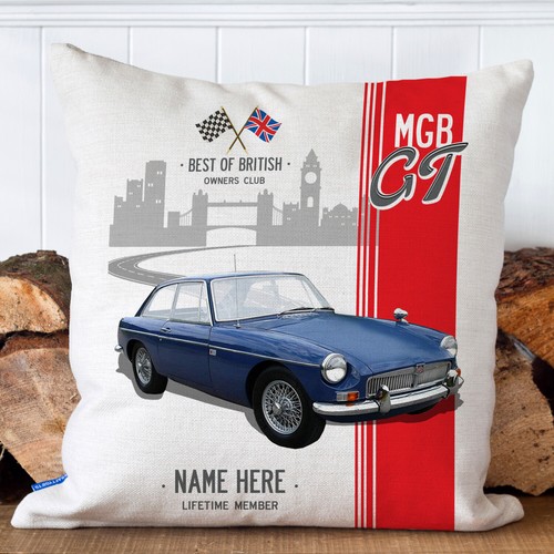 Personalised mgb cushion - personalised, gt